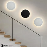 applique murale moderne led noir blanc éclairage circulaire minimaliste fixée mur tactile sans interrupteur