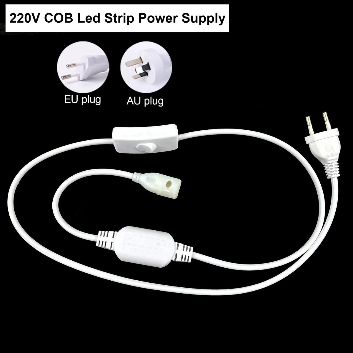 alimentation led cob 220v prise eu interrupteur on off dimmable moderne adhésif blanc
