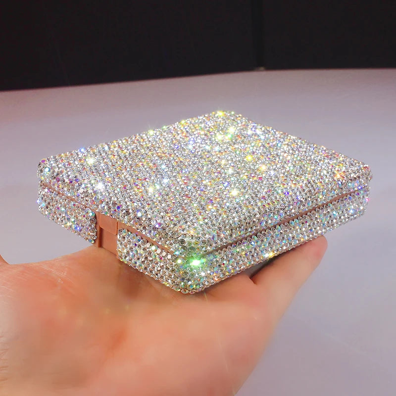 boîte bijoux strass élégante pinceaux maquillage brosse organisation clip or argent rouge porte broches