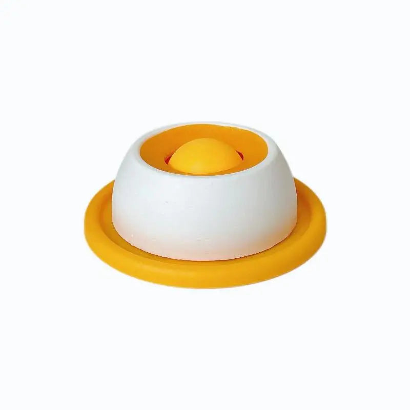 bol nourriture chat blanc jaune vert moderne fun rond lisse sans fixation interactive friandise