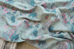 tissu imprimé floral vert gris rose blanc résistant intempéries polyester robe jupe coussin sac