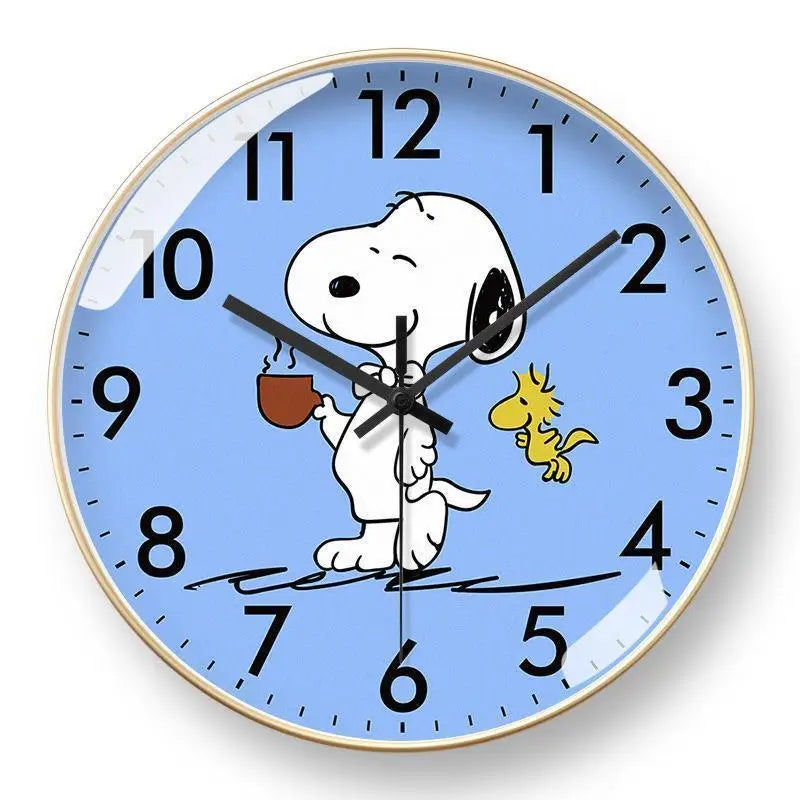horloge murale snoopy dessin animé noir blanc moderne fixations murs quartz