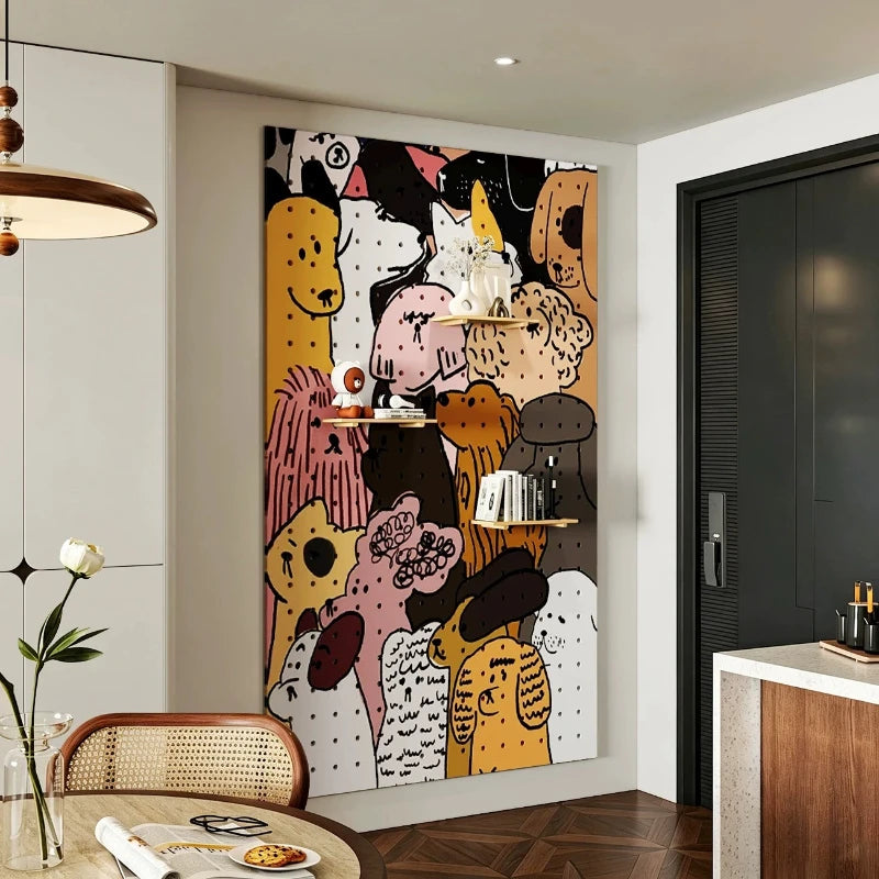 tableau mural moderne salon stockage mural réutilisable respectueux environnement đa dạng màu sắc