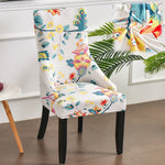 housse chaise velours extensible imprimé floral fauteuil salle manger moderne décoration