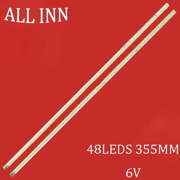 barres led blanc rouge 355mm 48leds modernes éclairage tv encastrable 6v
