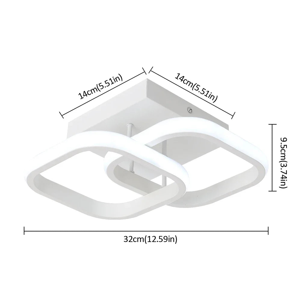 plafonnier led moderne géométrique anneaux superposés luminaire acrylique salon chambre couloir intérieur