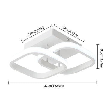 plafonnier led moderne géométrique anneaux superposés luminaire acrylique salon chambre couloir intérieur