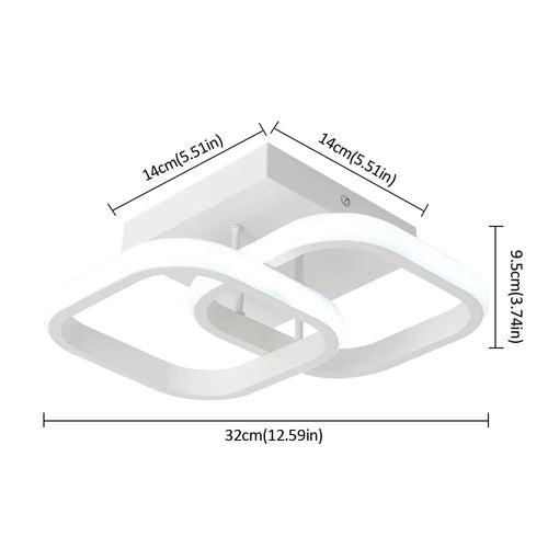 plafonnier led moderne géométrique anneaux superposés luminaire acrylique salon chambre couloir intérieur