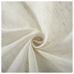 rideaux porte blanc cassé semi transparent texture lin rustique deux panneaux ceinture assortie