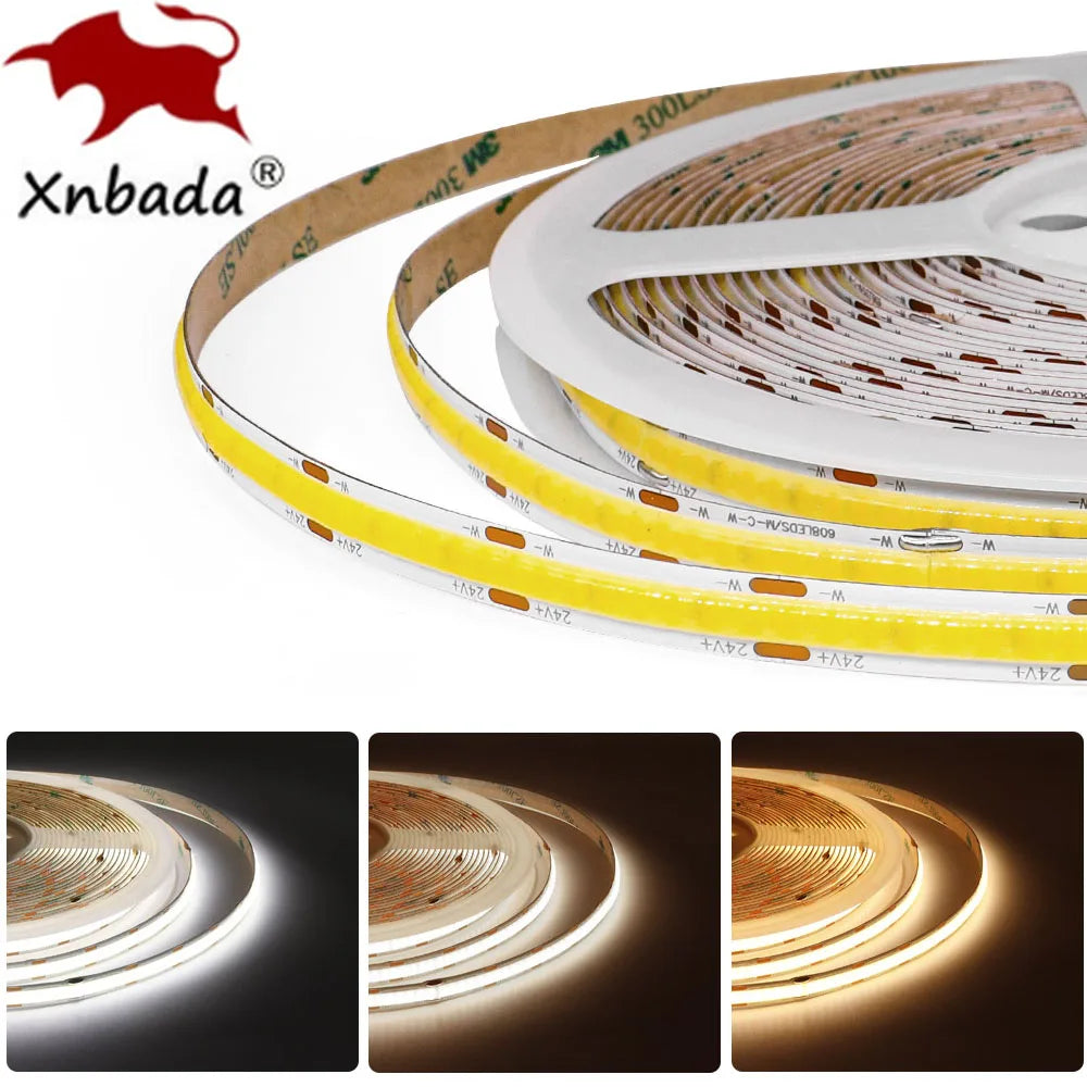 ruban led flexible blanc moderne 608leds 624leds 2700k 6500k adaptable contrôleur adaptateur