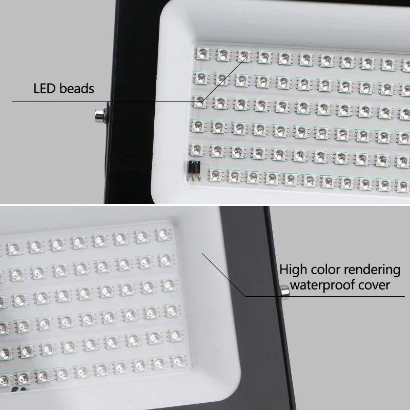 projecteur led moderne 6500k rgb étanche garage extérieur 220v 10w 200w