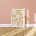 affiches fleurs roses modernes enfantines textes toile cadres murales decoration intérieure petits