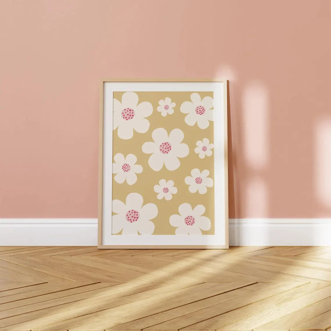 affiches fleurs roses modernes enfantines textes toile cadres murales decoration intérieure petits