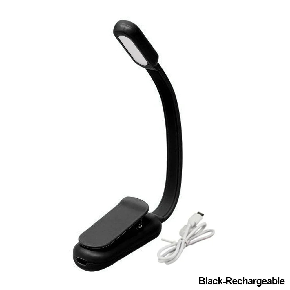 lampe lecture rechargeable clip light rose bleu noir ajustable USB moderne