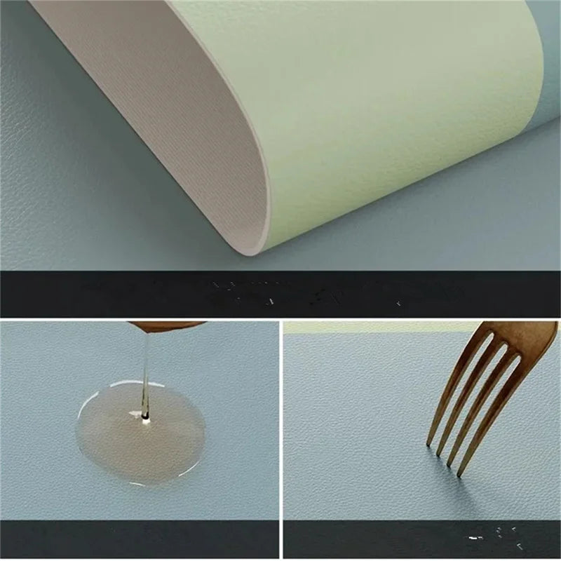 tapis table moderne rayures horizontales vert marron bleu beige respectueux environnement