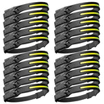 lampe frontale rechargeable noire jaune fluo lisse brillante moderne pratique ceinture ajustable