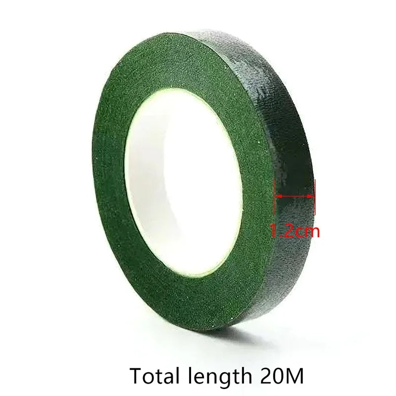 ruban floral adhésif vert foncé décoration mariage fleuriste classique intérieur 20m longueur papier légèrement