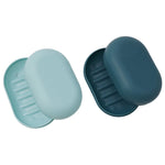 support savon moderne bleu clair rose pâle bleu foncé hermétique compact salle bain douche