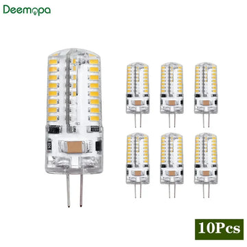 lot 10 ampoules led maïs g4 blanc chaud lustre salon chambre moderne transparente