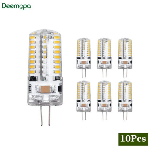 lot 10 ampoules led maïs g4 blanc chaud lustre salon chambre moderne transparente