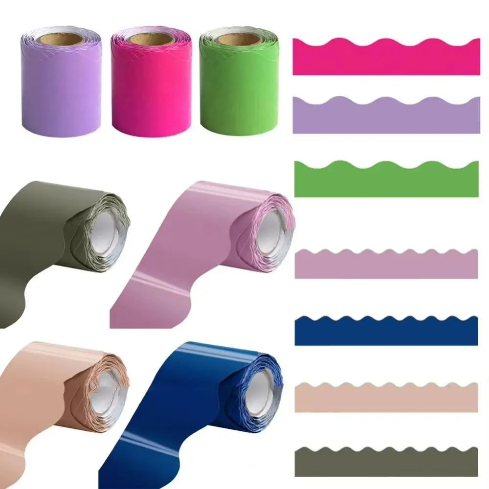rubans adhésifs décoratifs violet rose vert gris moderne rayures ondulées