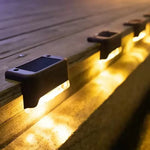 lampe solaire extérieure led escalier jardin cour marche clôture étanche autocollante moderne