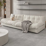 canapé blanc simili cuir moderne coussins 180 240 300 cm