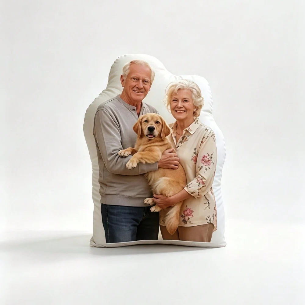 coussin personnalisé moderne imprimé photo famille chien lit amovible lavable adultes oblong