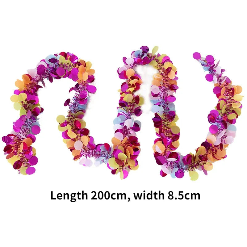 guirlande décorative eucalyptus feuilles fleurs blanches extérieur anniversaire bohème 2m coloré