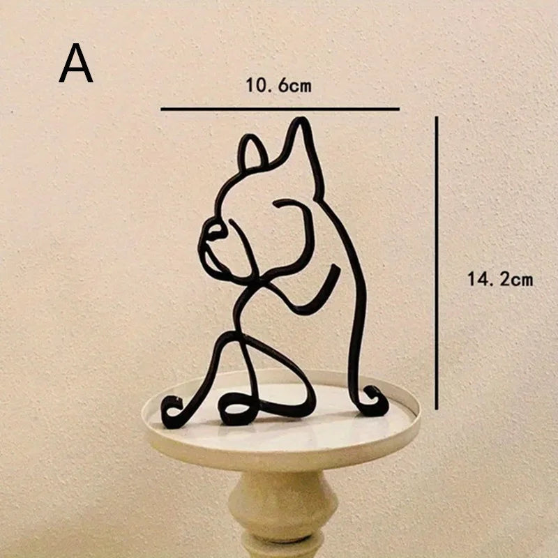 sculpture animale chien noir minimaliste métal décoration intérieure moderne art contemporain erotique abstraction