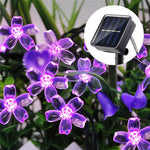 guirlande lumineuse solaire 5m fleurs simples violet blanc orange vert bleu jaune moderne clips