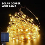 guirlande lumineuse solaire dorée 100 led 12m moderne piquet extérieur led multicolore ip65