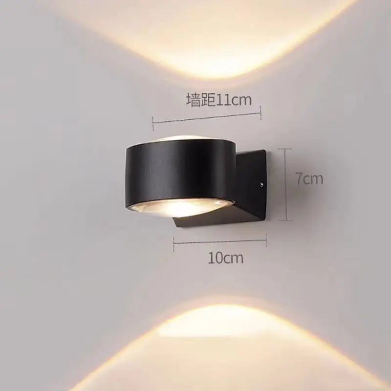 applique murale moderne led ip65 étanche noir aluminium salle salon chambre
