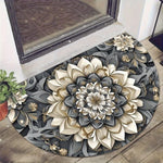 tapis porte demi rond motif floral moderne antidérapant lavable divers couleurs abeilles mandala
