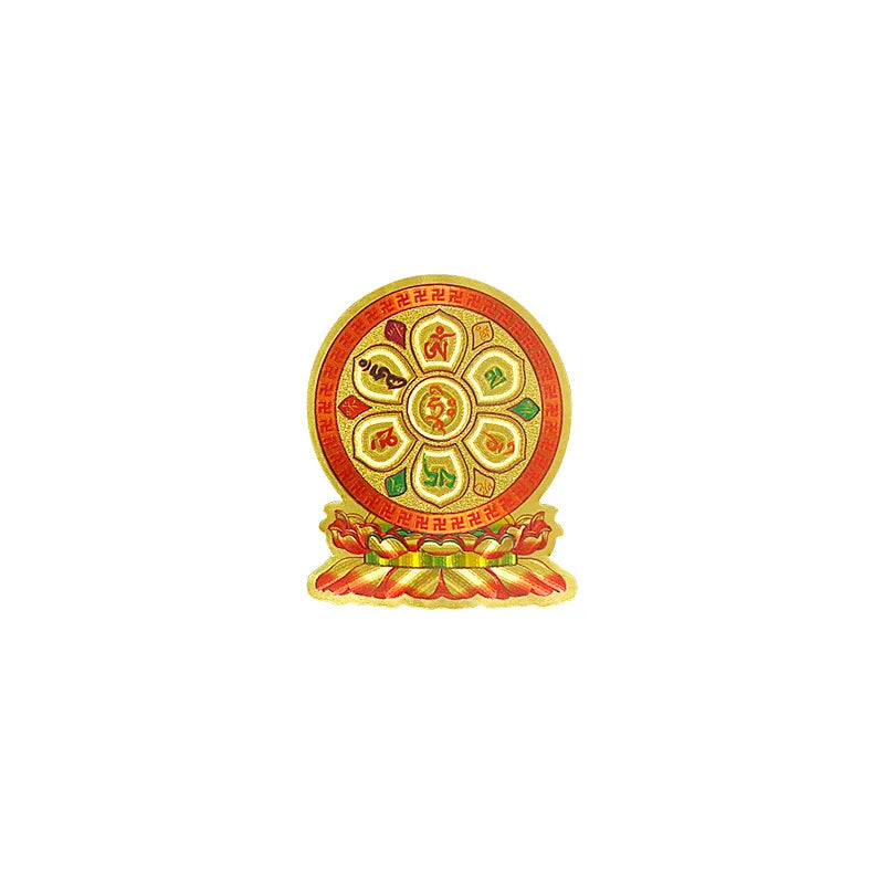 décoration murale feng shui symboles religieux or vert rouge adhésif traditionnelle sécurite bénédiction chambre