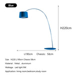lampe sol moderne led noir base circulaire abat jour aluminium éclairage intérieur minimaliste