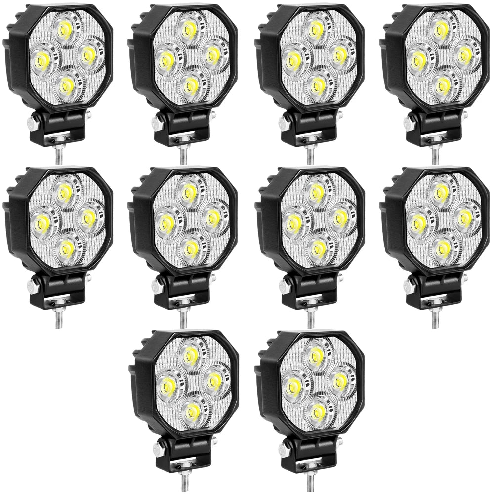 lampe travail led noir 16w ip67 spot flood 30000h robuste