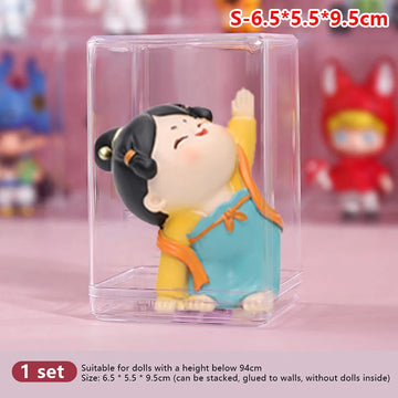 présentoir mural transparent figurines collection clips auto adhésifs multicolores modernes(cartoon) rangement jouets bricolage