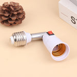 adaptateur lampe blanc chrome moderne interrupteur rotatif vis E27 adhésif flexible conversion douille support