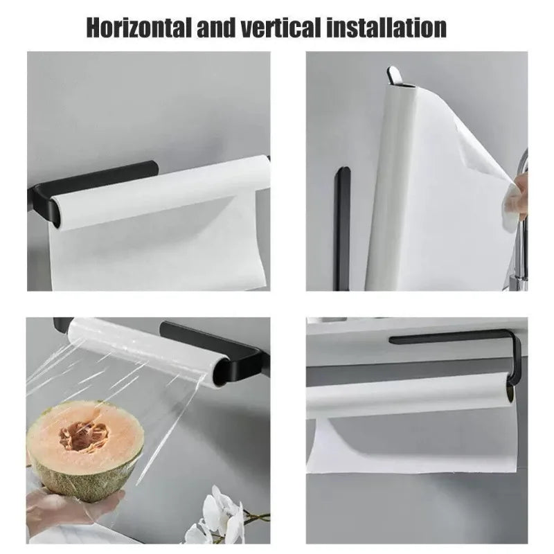 porte papier adhésif moderne noir blanc texture mat salle bains cuisine