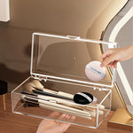 boîtes rangement transparentes modernes clips brosse éponge maquillage réutilisables sans motif