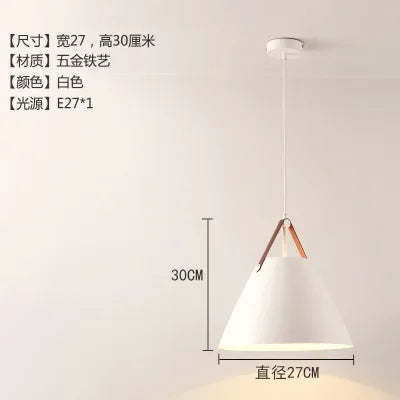 suspension lumineuse moderne conique mat noir gris rose câble cuir douille électrique