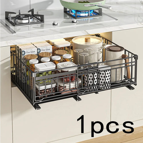 panier rangement noir grille métallique moderne vaisselle assiettes verres boites conservation potsuisine supports rack