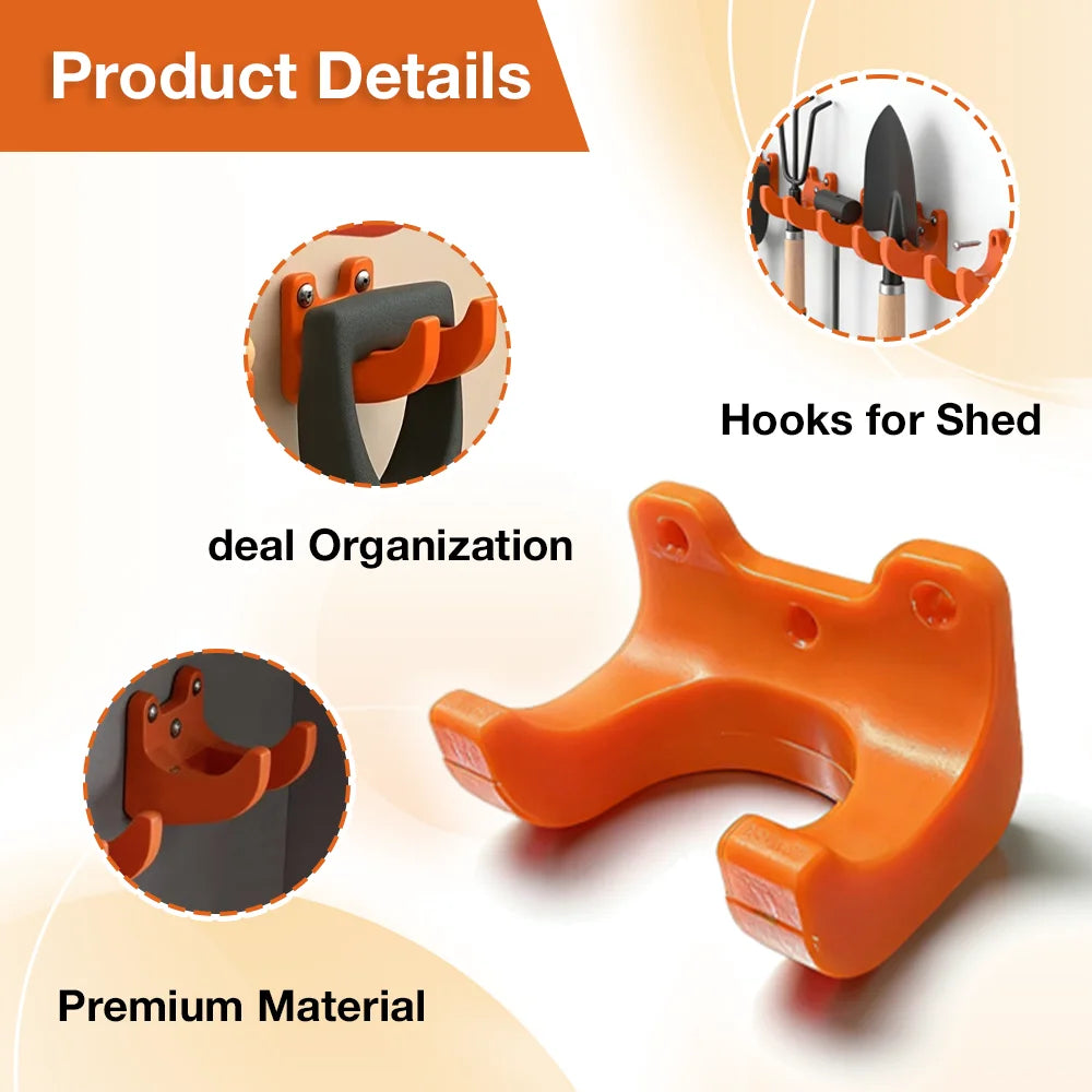 porte outils jardin orange 10pcs support mural vis pratique fonctionnel