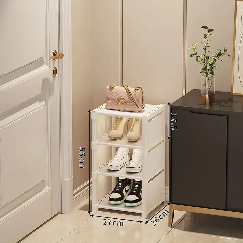 étagère chaussures moderne rangement noir blanc réutilisable simple fixations incluses