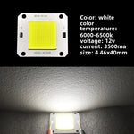source lumineuse led 50w blanc grille diodes câbles noirs rouges moderne 46x40mm