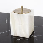ensemble salle bain marbre onyx blanc distributeur savon porte brosse dents plateau luxe