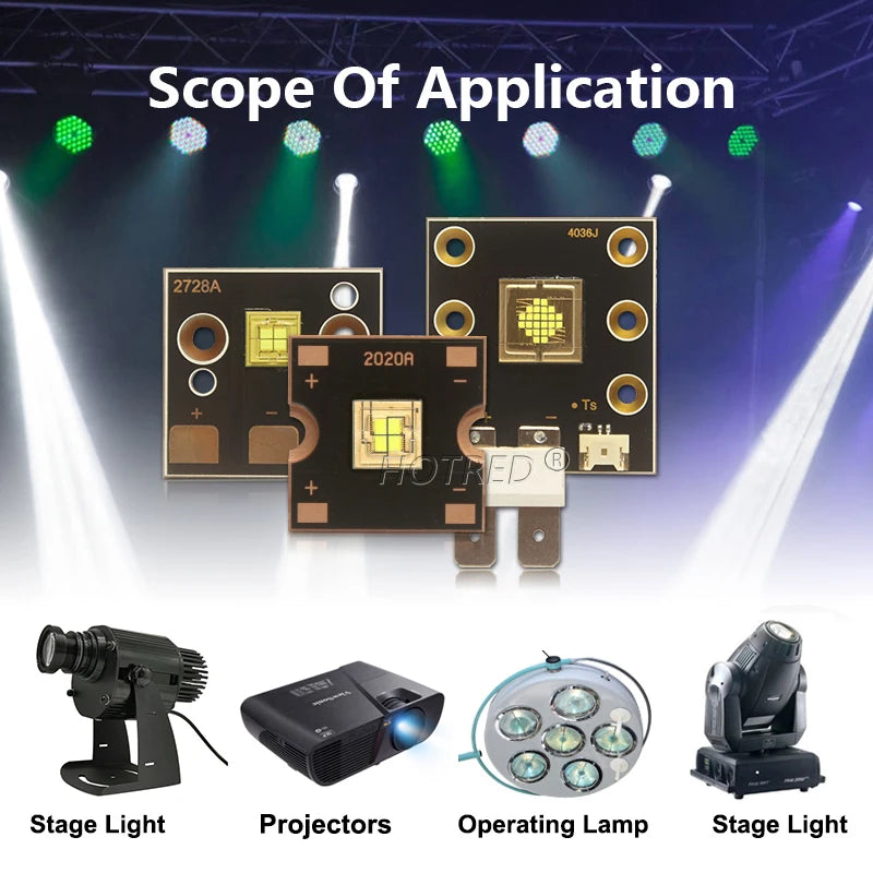 éclairage scène led 150w 200w 300w 400w noir or haute précision conducteurs dorés clips