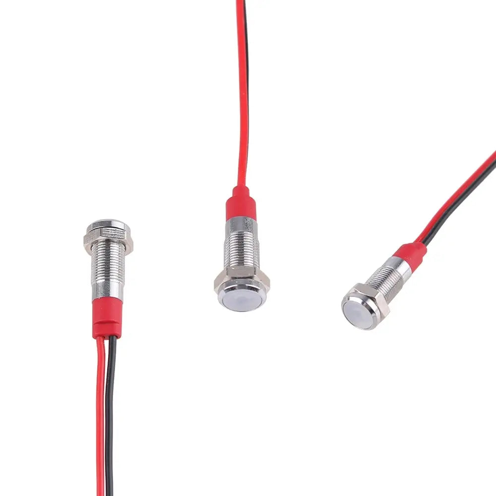 voyants led étanches métal argent rouge 110v 220v vis moderne industrielle