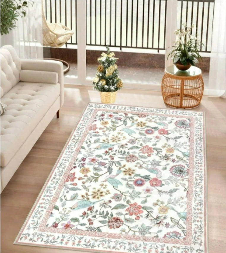 tapis floral motif vintage classique polypropylène polyester salon chambre maison